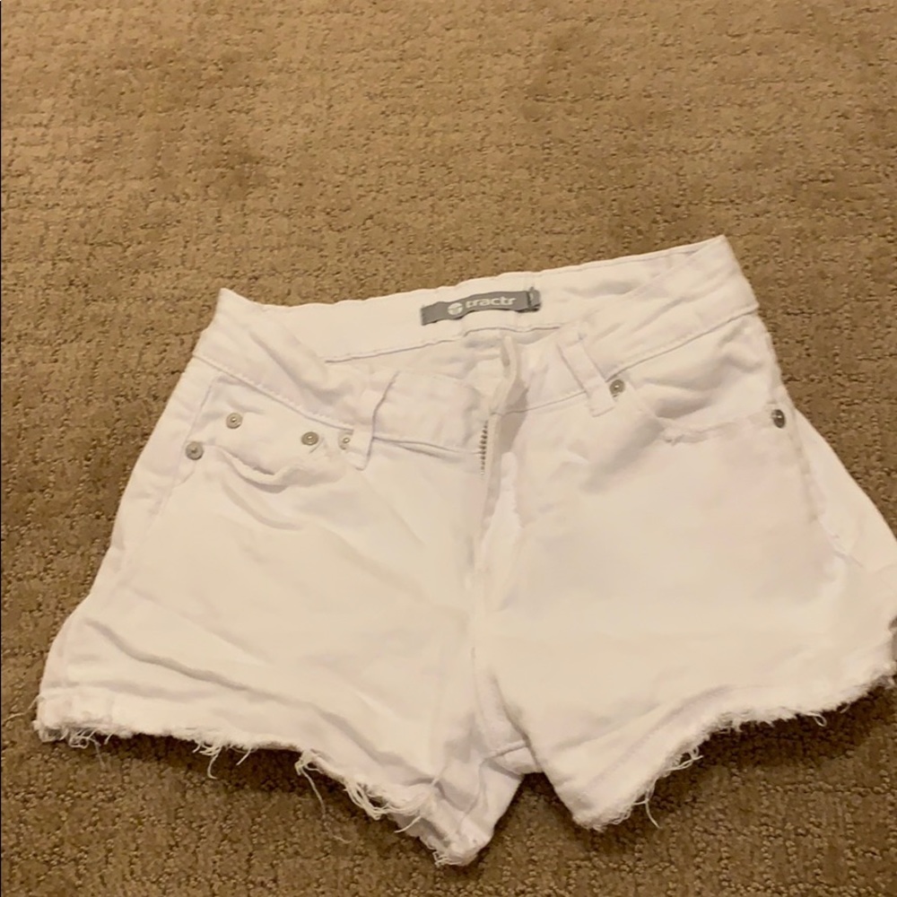 white denim shorts